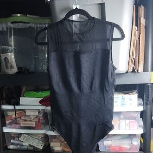 Chic Black Mesh Bodysuit
